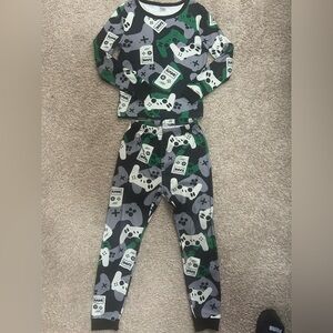 Kids Gaming Pajamas - Green and Gray